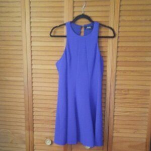 Lulu's Blue Purple Sleeveless Cutout Back Zipper Hook Closure Swing Skater Dress